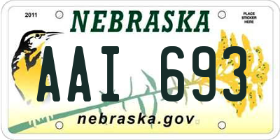 NE license plate AAI693