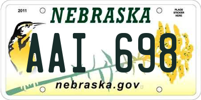 NE license plate AAI698