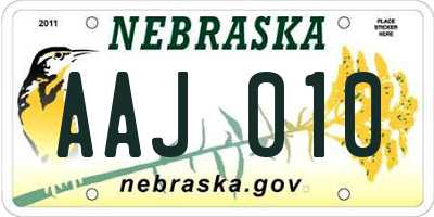 NE license plate AAJ010