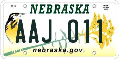 NE license plate AAJ011