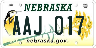 NE license plate AAJ017