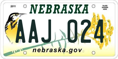 NE license plate AAJ024