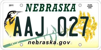 NE license plate AAJ027