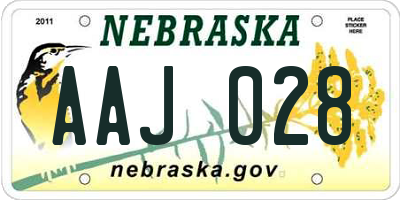 NE license plate AAJ028