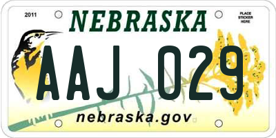 NE license plate AAJ029