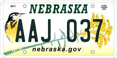 NE license plate AAJ037