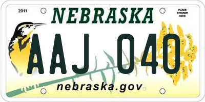 NE license plate AAJ040