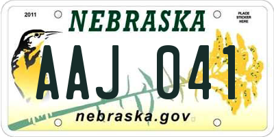 NE license plate AAJ041