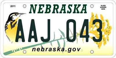 NE license plate AAJ043