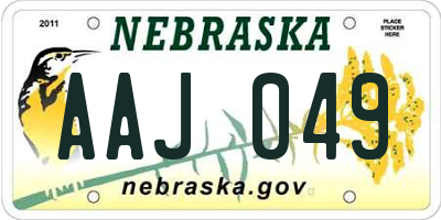 NE license plate AAJ049