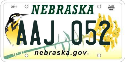 NE license plate AAJ052