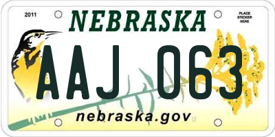 NE license plate AAJ063