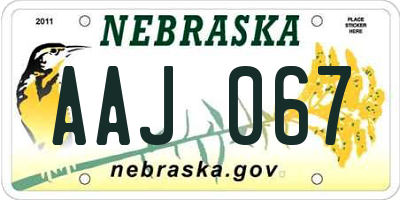 NE license plate AAJ067