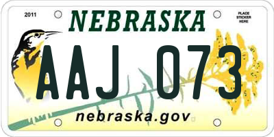 NE license plate AAJ073