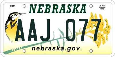 NE license plate AAJ077