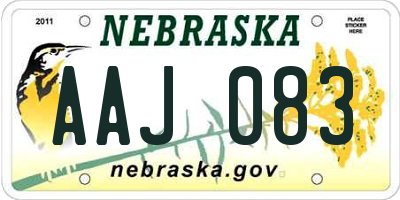 NE license plate AAJ083