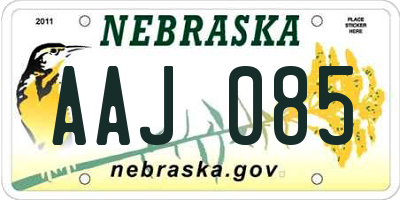 NE license plate AAJ085