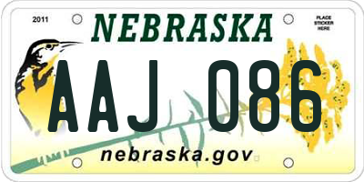 NE license plate AAJ086