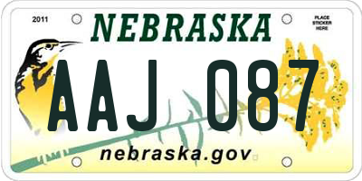 NE license plate AAJ087