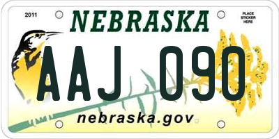 NE license plate AAJ090