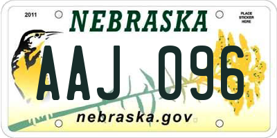 NE license plate AAJ096