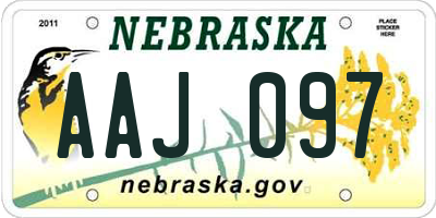 NE license plate AAJ097