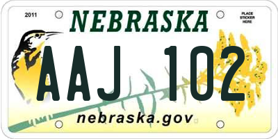 NE license plate AAJ102