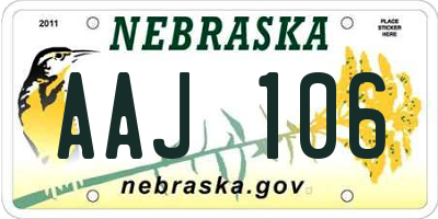 NE license plate AAJ106