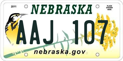 NE license plate AAJ107