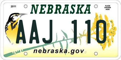 NE license plate AAJ110