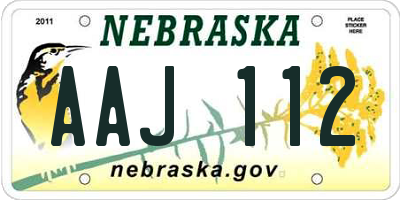 NE license plate AAJ112
