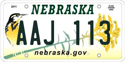 NE license plate AAJ113