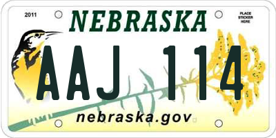 NE license plate AAJ114