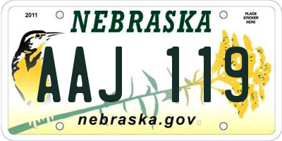 NE license plate AAJ119