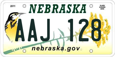 NE license plate AAJ128