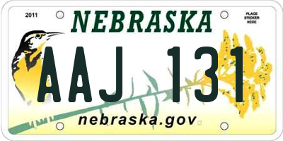 NE license plate AAJ131