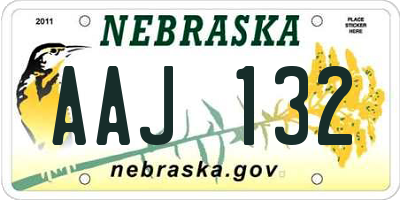 NE license plate AAJ132