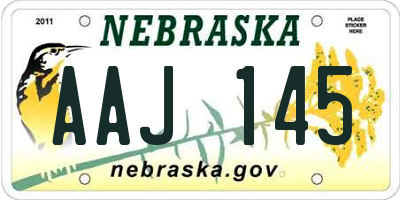 NE license plate AAJ145