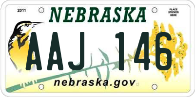 NE license plate AAJ146