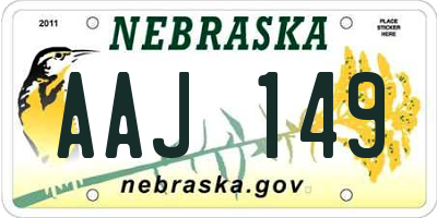 NE license plate AAJ149