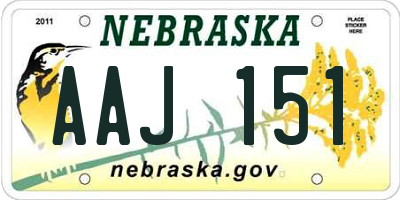 NE license plate AAJ151