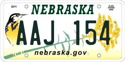 NE license plate AAJ154