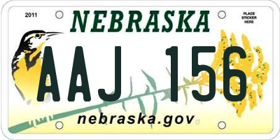 NE license plate AAJ156