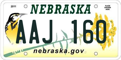 NE license plate AAJ160