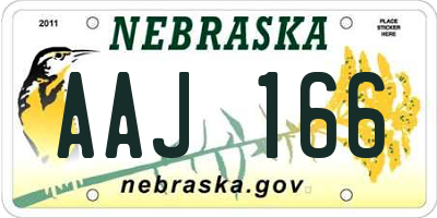 NE license plate AAJ166