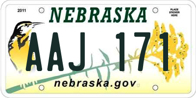 NE license plate AAJ171