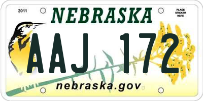 NE license plate AAJ172