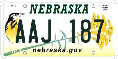 NE license plate AAJ187