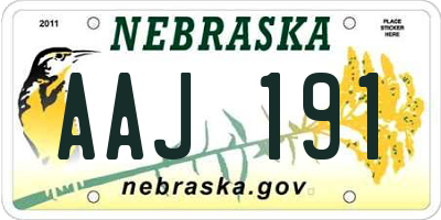 NE license plate AAJ191