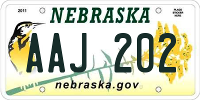 NE license plate AAJ202